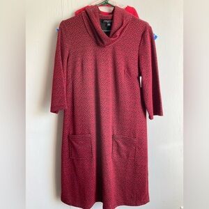 Perceptions PL dress. Red and black it is a polyester/cotton/algodon blend.